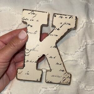 Decorative Cream Letter K